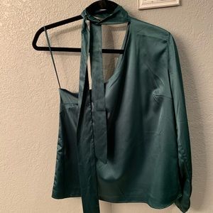 One-sleeve Satin Blouse